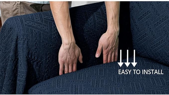 MYSKY HOME Navy Sofa Cover, Sofa Slipcovers, Sofa Throw Cover - Image 5