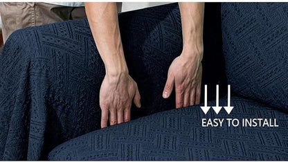 MYSKY HOME Navy Sofa Cover, Sofa Slipcovers, Sofa Throw Cover - Image 5