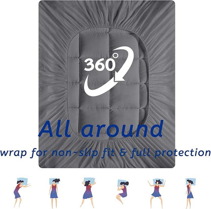King Size Mattress Topper for Back Pain, Cooling Extra Thick Mattress Pad Cover - Image 6