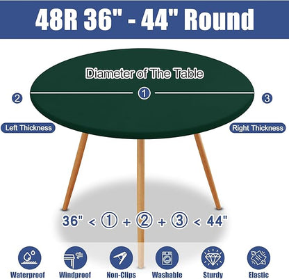 Round Spandex Tablecloth, Elastic Fitted Waterproof Tablecloths - Image 8