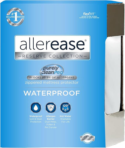 AllerEase Waterproof Mattress Protector Stain Protection Queen Size Allergen by AllerEase