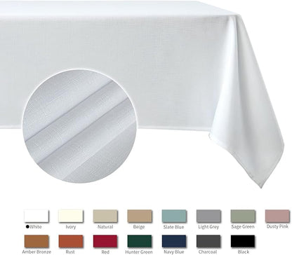 maxmill Faux Linen Texture Tablecloth Stain Resistant Waterproof, Wrinkle - Image 4