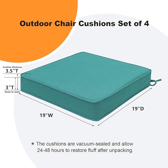 Square Corner Seat Cushions, Indoor Outdoor Water Repellent Universal Chair Pads - Image 5