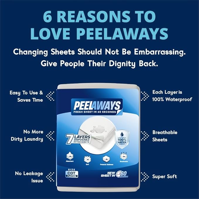 Peelaways Waterproof Disposable Bed Sheets – As Seen On Shark Tank | 7-Layer - Image 3
