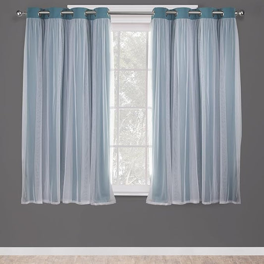 TOWN & COUNTRY LUXE Talia Double Layer Indoor Curtains, Sheer and Room by TOWN+%26+COUNTRY+LUXE