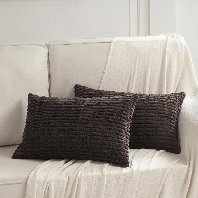 Fancy Homi 4 Packs Boho Dark Brown Decorative Throw Pillow Covers 14x24 Inch - Image 5