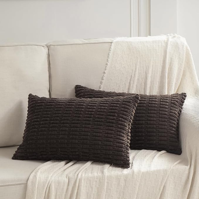Fancy Homi 4 Packs Boho Dark Brown Decorative Throw Pillow Covers 12x24 Inch - Image 5