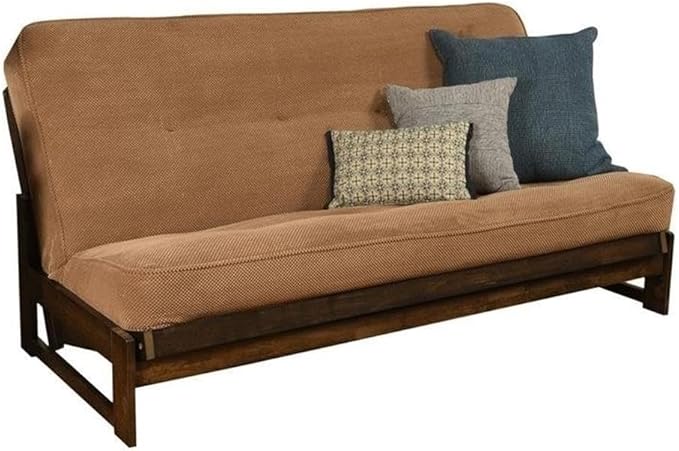 BOWERY HILL Full Fabric Futon in Marmont Brown Mocha-Frame Not Included - Image 6