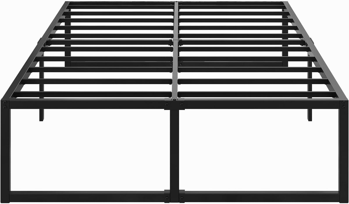 lutown-teen queen bed frame 18 inch with heavy, front angle view