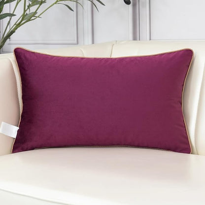 Aeckself Floral Pillow Cover 12x20 Inch, Luxury Velvet Embroidered Decorative - Image 2