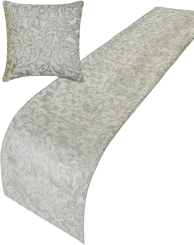 The HomeCentric King/Queen/Twin Silver Luxury King 90"x18" Bed Runner Without - Image 4