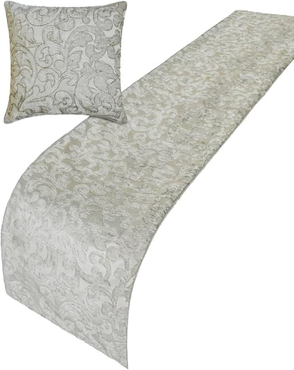 The HomeCentric King/Queen/Twin Silver Decorative Queen 74"x18" Bed Runner - Image 4