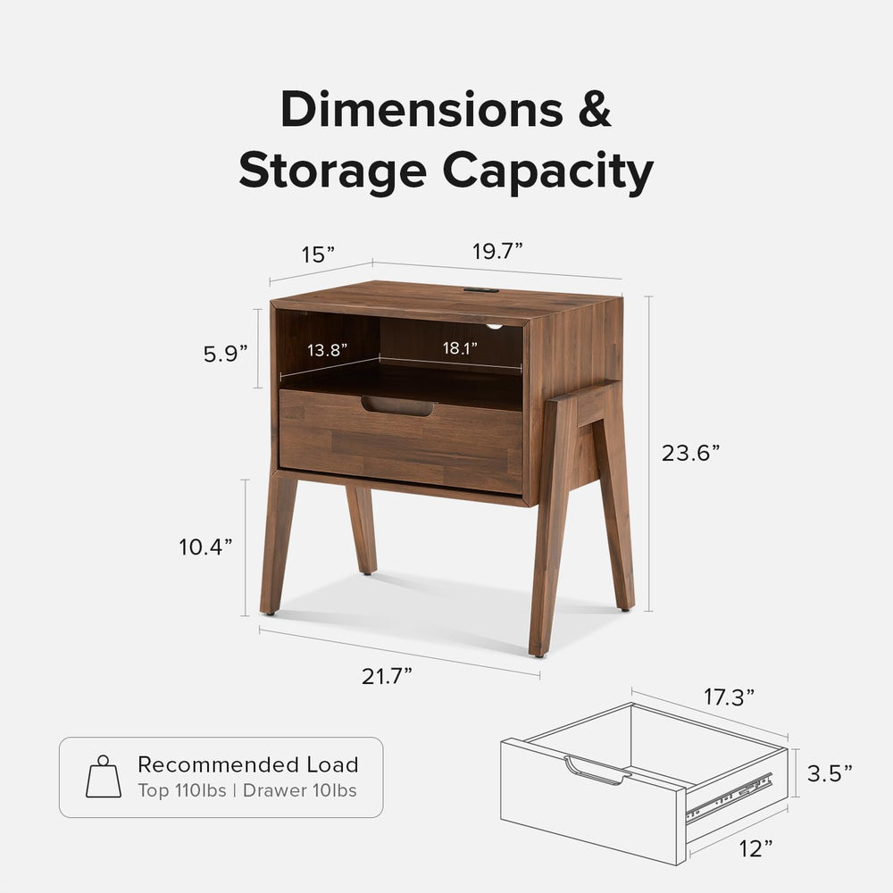 mopio Ted Nightstand, Side Table, End Table (Single)
