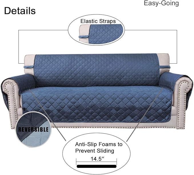 Easy-Going 4 Seater Sofa Slipcover Reversible Sofa Cover Water Resistant Couch - Image 3