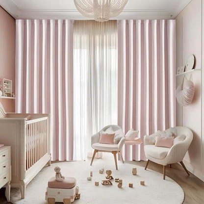 Kawaii Pink Blackout Curtains for Kids Bedroom 96 Inches Long 2 Panels Burg - Image 8