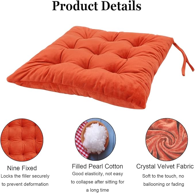 6 Pack Square Seat Cushion Chair Pads - Image 3