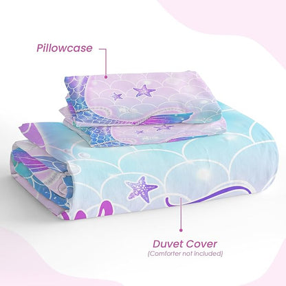 SANDJEST Mermaid Duvet Cover Sets Full Size - Image 4