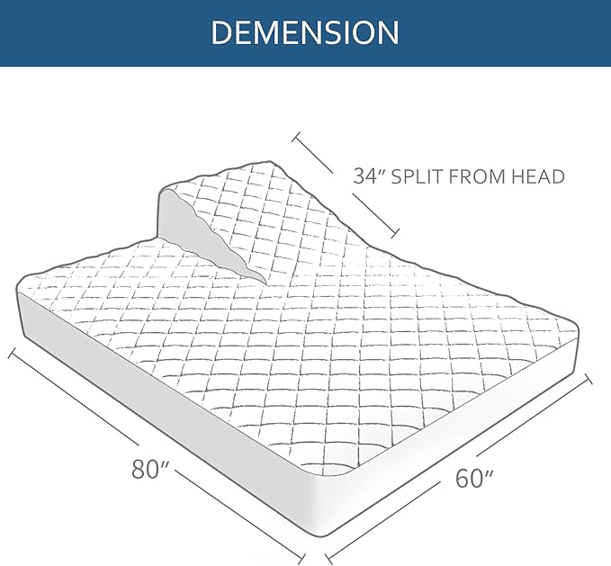 Waterproof Split Top Queen Mattress Pad Protector - Image 2