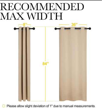nicetown biscotti beige blackout curtains for bedroom 42" on a desk or shelf