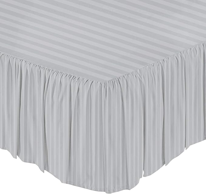 KRISHNA Ruffled Bed Skirt with Split Corners Queen, 100% Microfiber Hotel by Unknown