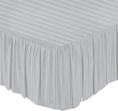 KRISHNA Ruffled Bed Skirt with Split Corners Queen, 100% Microfiber Hotel by Unknown