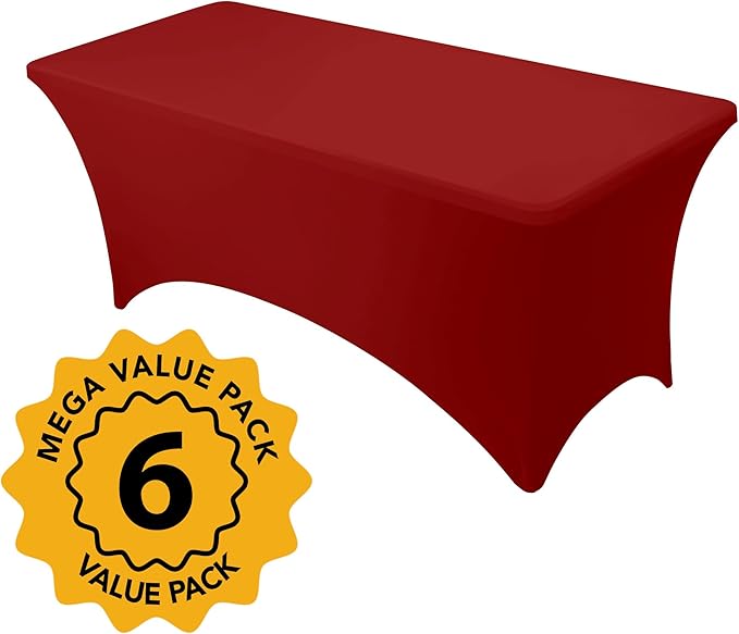 6-Pack Premium Red Spandex Tablecloths - Image 2