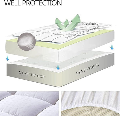 EASELAND Twin Size Mattress Pad Pillow Top Mattress Cover Quilted Fitted - Image 3
