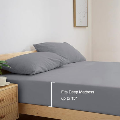 SPRINGSPIRIT Twin XL Sheet Sets, 4 Piece Bed Sheets Set Deep Pockets, Super - Image 3