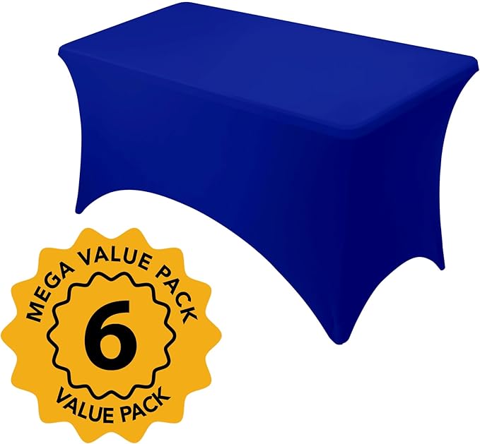 6-Pack Premium Royal Blue Spandex Tablecloths - Image 2