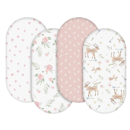 Gllquen Baby Bassinet Sheets 4 Pack, Breathable Cozy Fitted Mattress Sheet by GLLQUENBABY