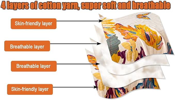 MSGKV Boho Throw Blanket for Couch 100% Cotton Throw Floral Bed Blanket - Image 6