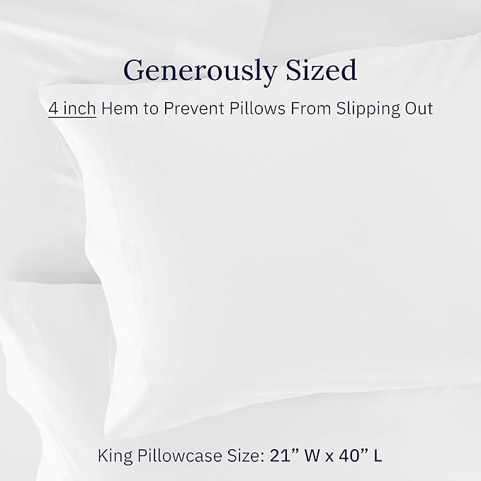 California Design Den Luxuriously Soft 600 Thread Count 100% Cotton King Size - Image 4