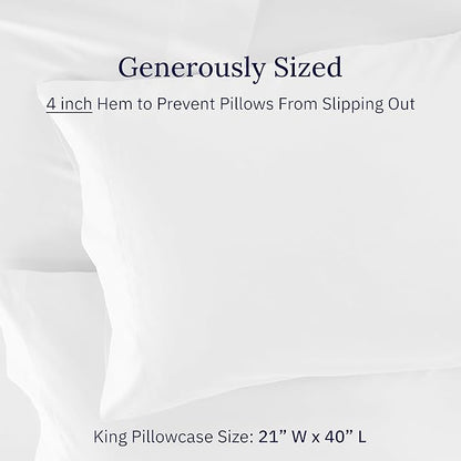California Design Den Luxuriously Soft 600 Thread Count 100% Cotton King Size - Image 4