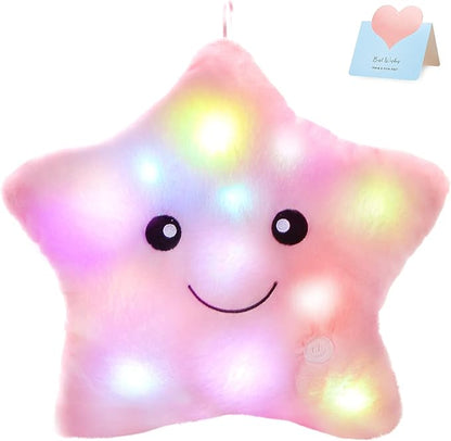 WEWILL 13'' Creative Twinkle Star Glowing LED Night Light Plush Pillows Stuffed by WEWILL