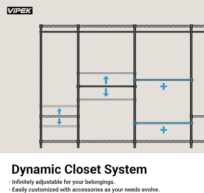 vipek v5 heavy duty clothes rack, freestanding modular, front angle view