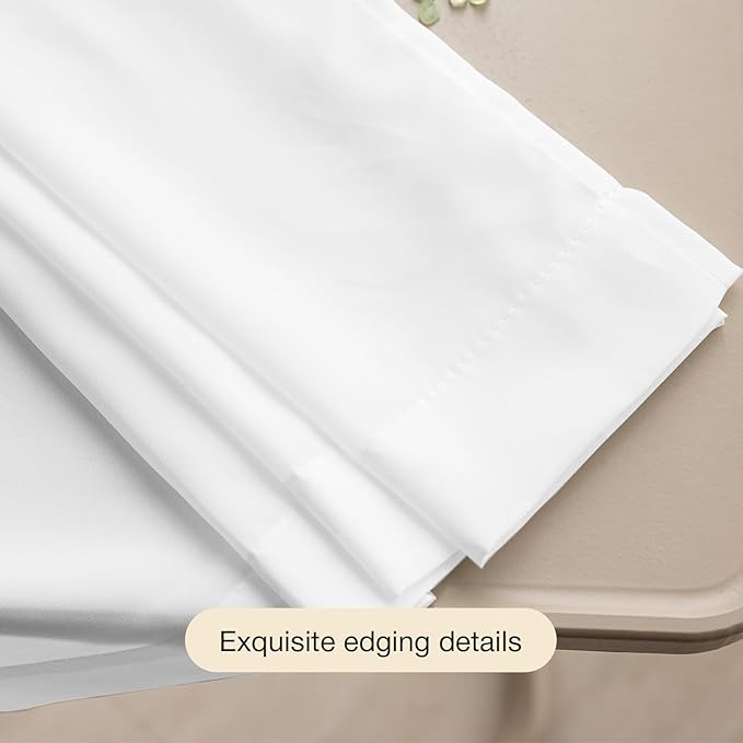Anmao Non-See-Through Bright White Privacy Semi Sheer Curtains - Image 8