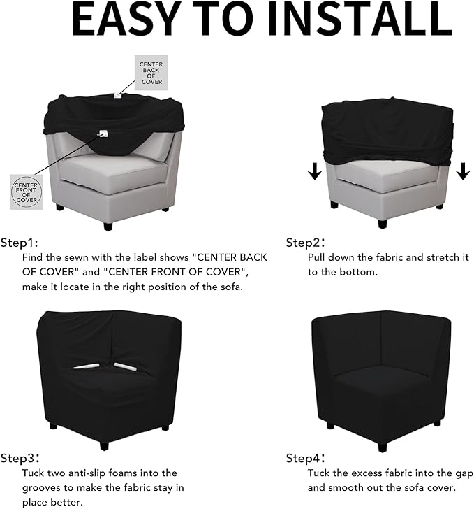Easy-Going Stretch Sectional Corner Sofa Slipcover 1-Piece Couch Sofa Cover - Image 5