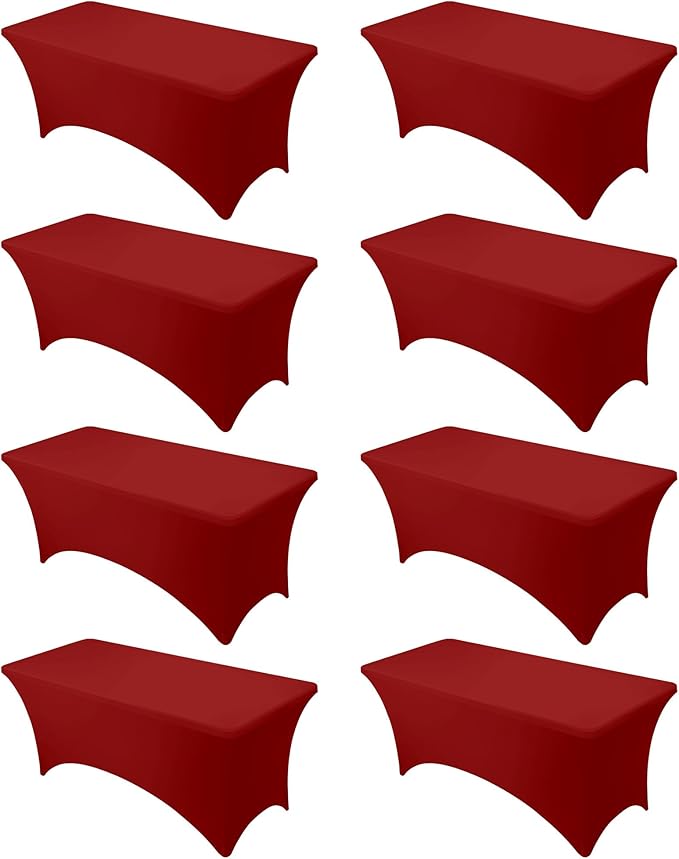 8-Pack Premium Red Spandex Tablecloths by DailySet