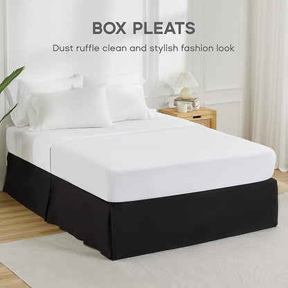 SONIVE Queen Bed Skirt, Classic Tailored Easy Fit Brushed Microfiber Skirts - Image 2