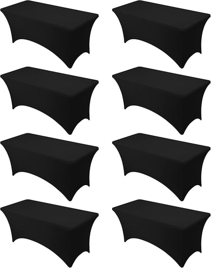 8-Pack Premium Black Spandex Tablecloths by DailySet