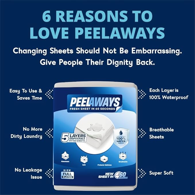 Peelaways Waterproof Disposable Bed Sheets – As Seen On Shark Tank | 5-Layer - Image 4