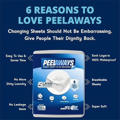 Peelaways Waterproof Disposable Bed Sheets – As Seen On Shark Tank | 5-Layer - Image 4