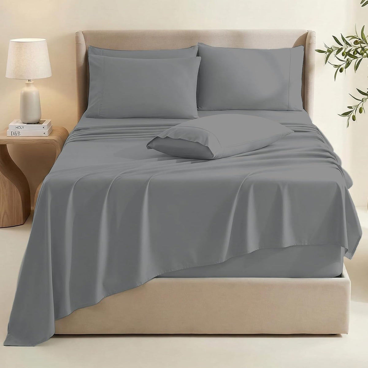 hearth & harbor bed sheets, luxury soft 6 shown in use