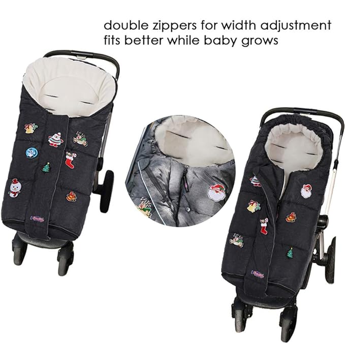 Christmas DIY Play Fun Waterproof Winter Stroller Bunting Bag Toddler, Width - Image 3