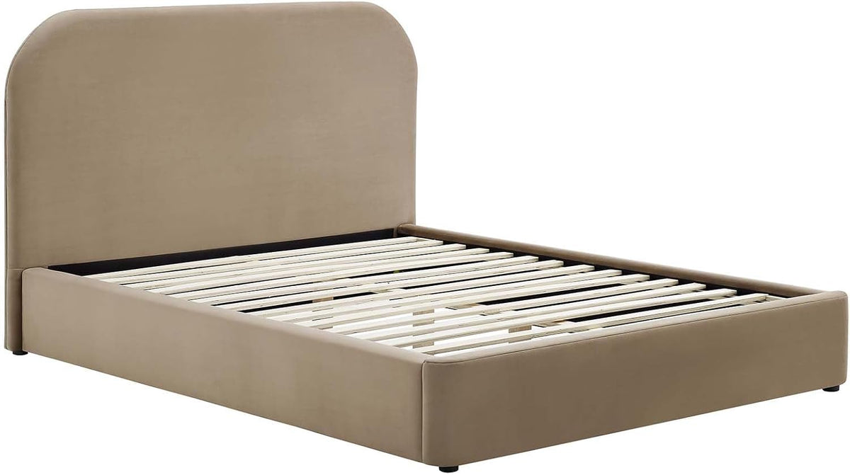 modway keynote modern king size bed frame with, side view