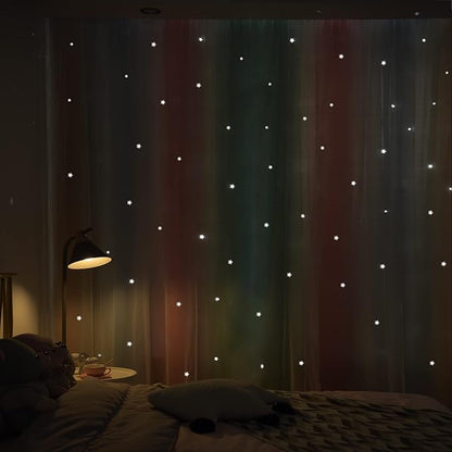 Kinryb Nursery/Kids/Girls Room Star Cut Out Blackout Rainbow Curtain - Image 6