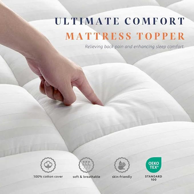 Thick Cotton Mattress Topper King Size - Image 2