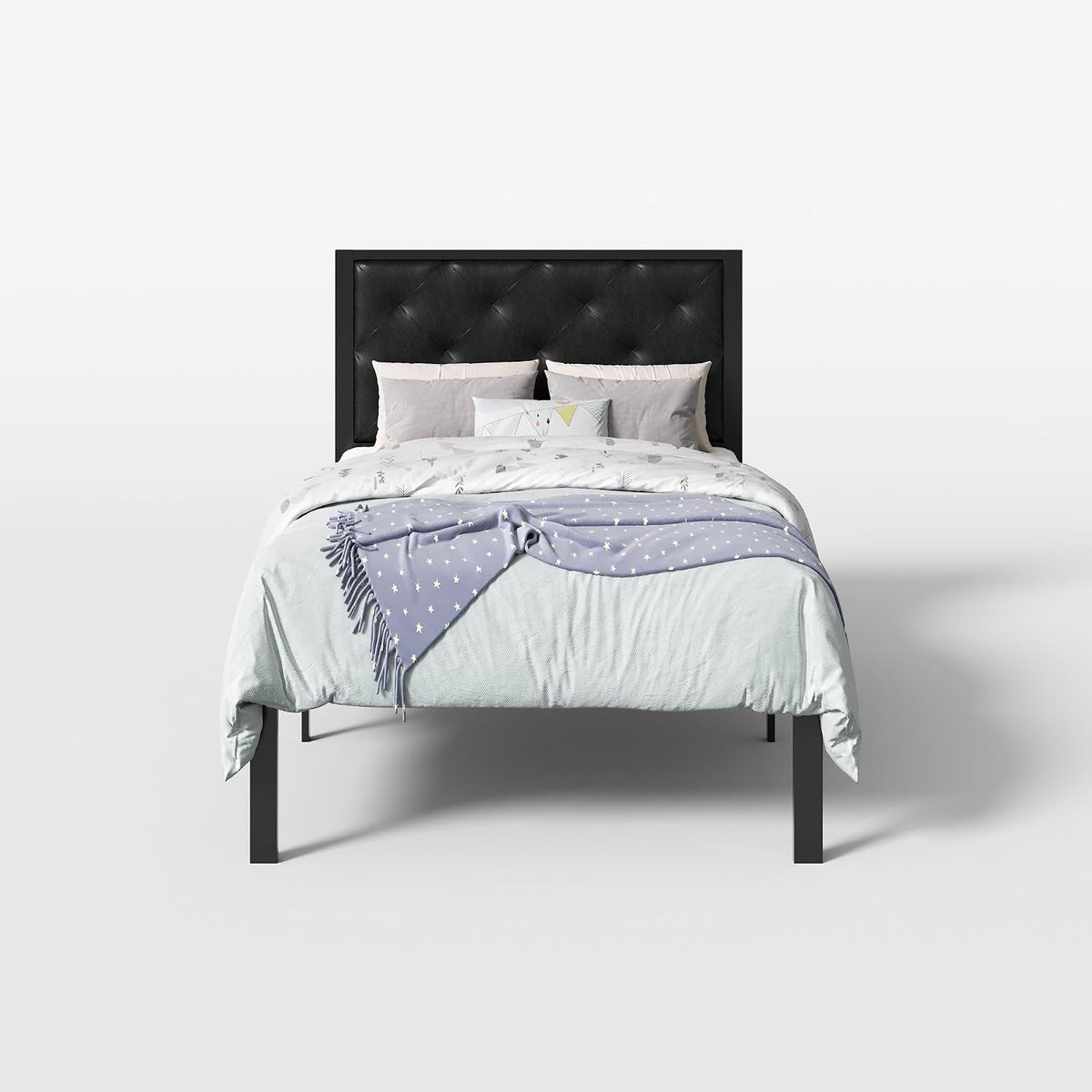 sha cerlin twin size metal bed frame with, view 9