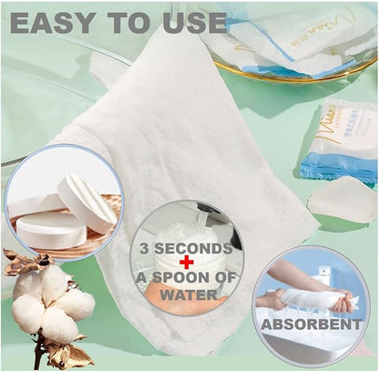 Premium Extra Large and Thick Pure Cotton Disposable Washcloths, Portable - Image 5