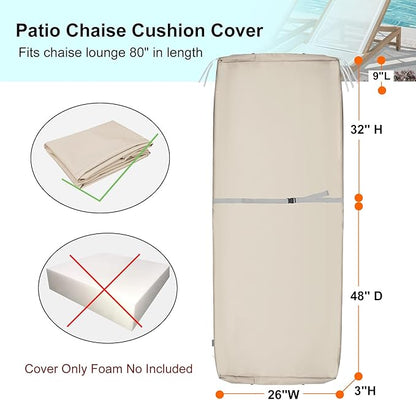 NettyPro Outdoor Patio Lounge Chair Cushion Covers - Image 4
